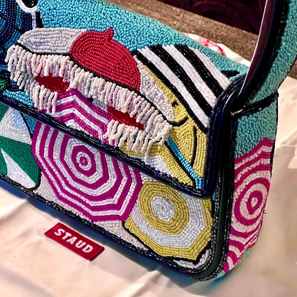 πΊπHPππΊ NWT Staud Beaded Tommy Bag Umbrellas - Picture 3 of 16